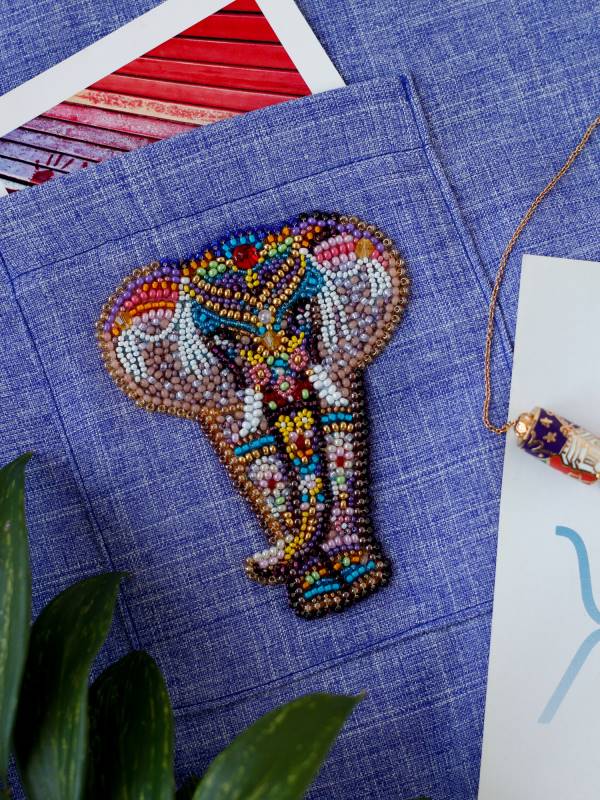 Buy DIY Beaded Clothes Patch Embroidery kit - Miracle of India-A-AD-111