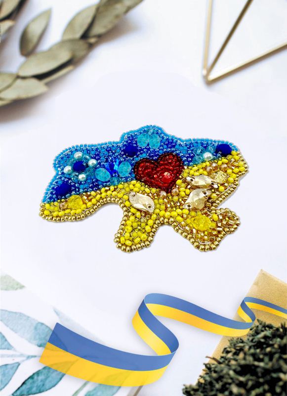 Buy DIY Jewelry making kit Pin Brooch - My native Ukraine-AD-224