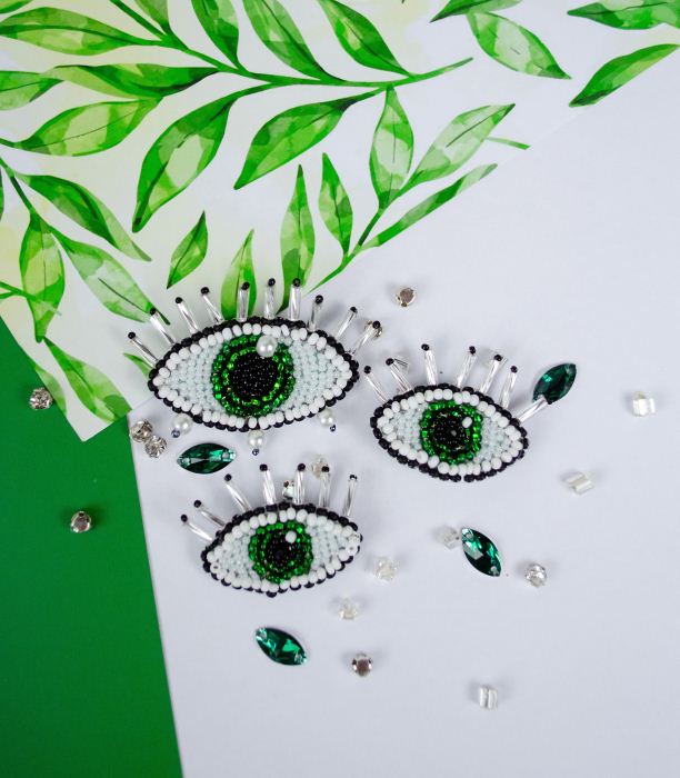 Buy DIY Jewelry making kit Pin Brooch - Emerald look-AD-230