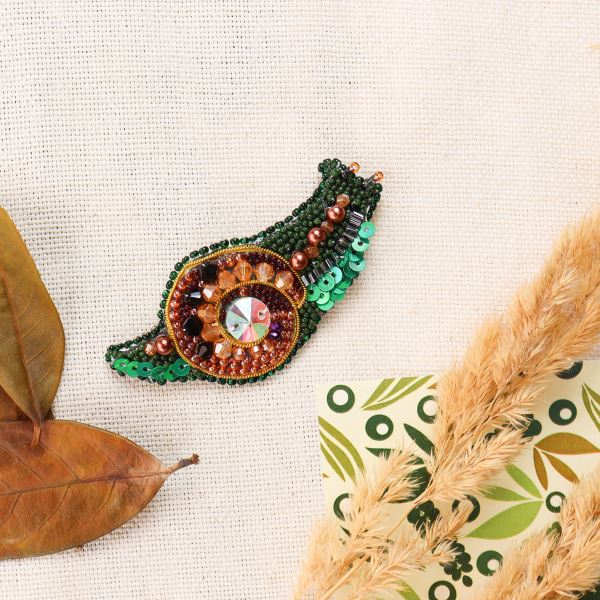Buy DIY Jewelry making kit Pin Brooch - Emerald snail-AD-238