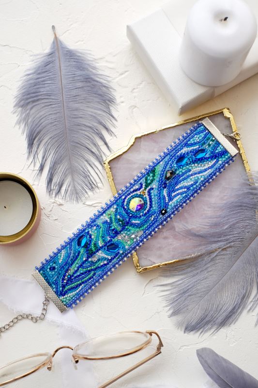 Buy DIY Beaded bracelet kit Embroidery kit - Feathery touch-ADB-001