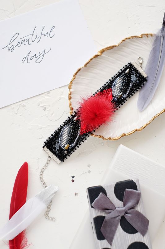 Buy DIY Beaded bracelet kit Embroidery kit - Fluffy tale-ADB-004