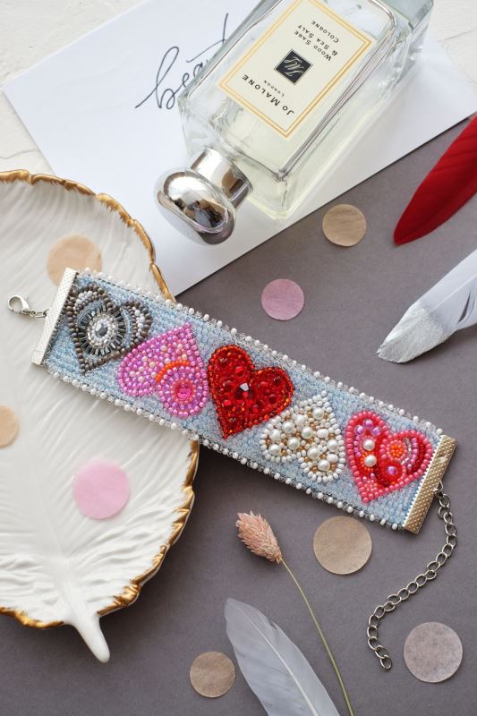 Buy DIY Beaded bracelet kit Embroidery kit - Matters of the heart-ADB-005