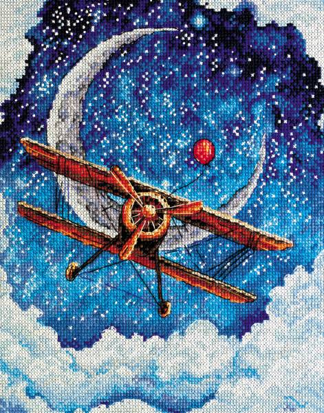 Cross stitch kits with colored fabric
