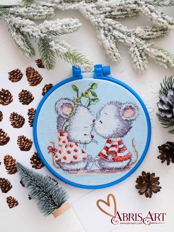 Buy Mini Cross stitch kit - Fallen in love mice-AHM-017