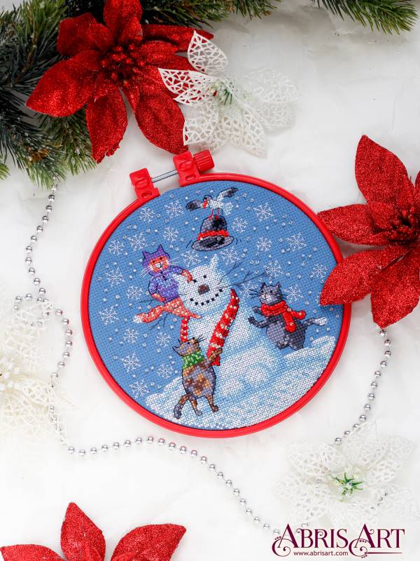 Buy Mini Cross stitch kit - Snowman cat-AHM-026