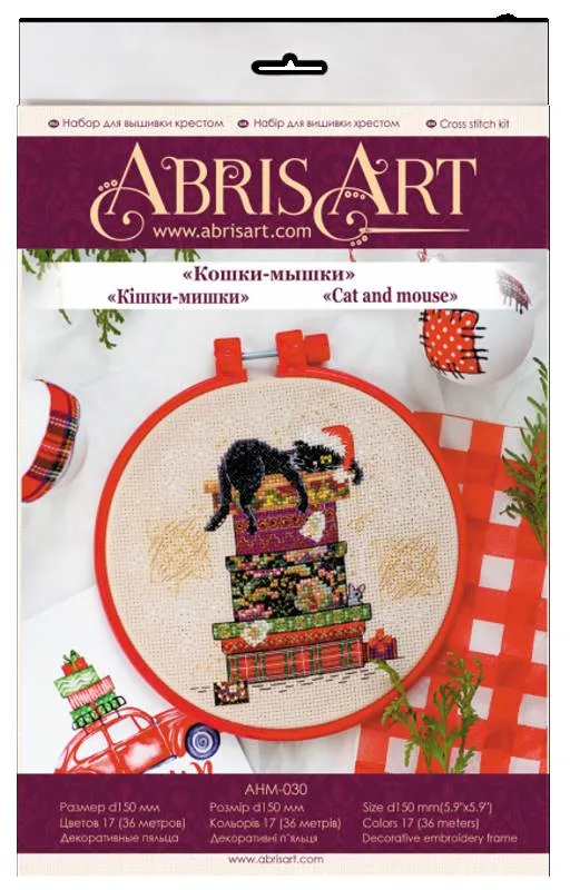 Buy Mini Cross stitch kit - Cat and mouse-AHM-030_1