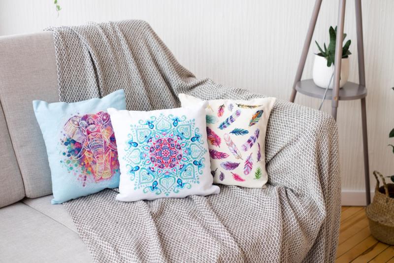 Buy DIY Counted Cross Stitch Pillow Kit - Feathers-AHP-002_1