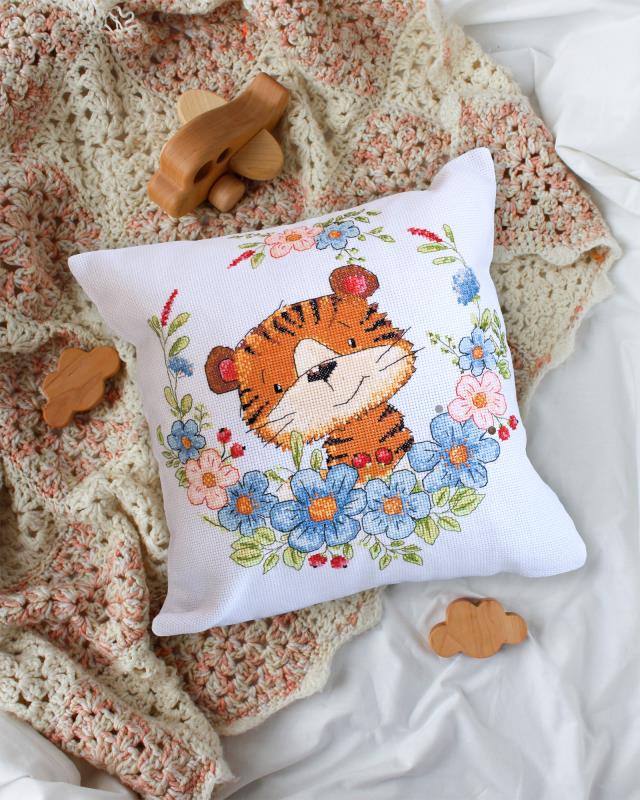 Buy DIY Counted Cross Stitch Pillow Kit - Tiger cub-AHP-012