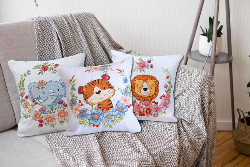 Buy DIY Counted Cross Stitch Pillow Kit - Tiger cub-AHP-012_1