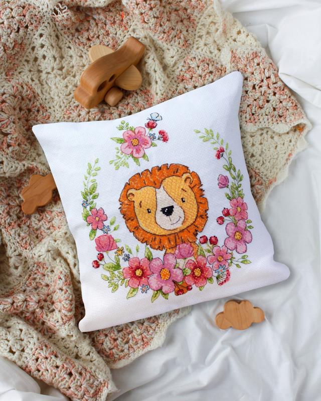 Buy DIY Counted Cross Stitch Pillow Kit - Lion cub-AHP-014