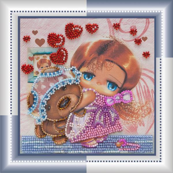 Buy Mini Bead embroidery kit - Favorite Teddy Bear-AM-042