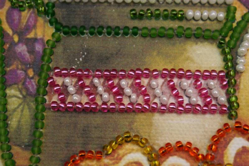 Buy Mini Bead embroidery kit - Tea with violets-AM-087_2