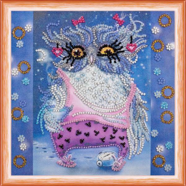 Buy Mini Bead embroidery kit - Owl with alarm clock-AM-102