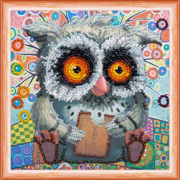 Buy Mini Bead embroidery kit - Owlet with cookies-AM-109