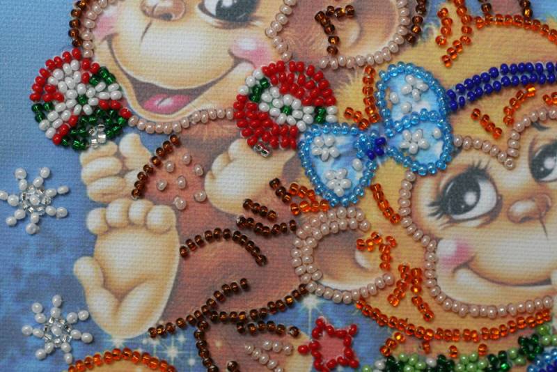 Buy Mini Bead embroidery kit - Funny monkeys-AM-114_3