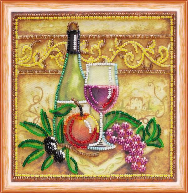 Buy Mini Bead embroidery kit - Wine and Grapes-AM-126