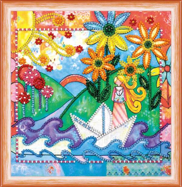 Buy Mini Bead embroidery kit - Cheerful stream-AM-138