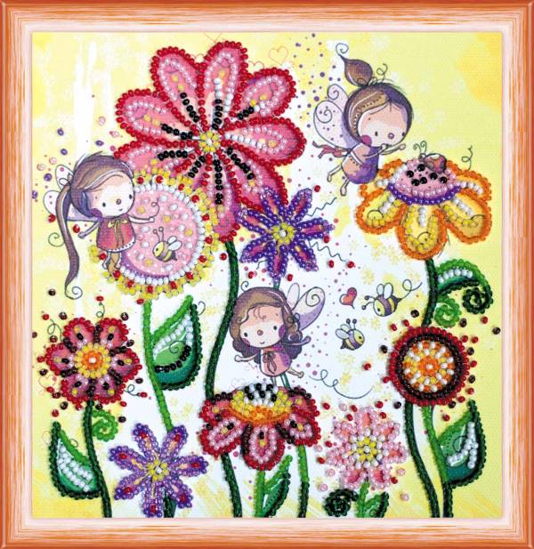 Buy Mini Bead embroidery kit - Colored moths-AM-143