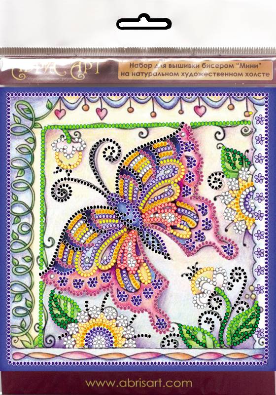 Buy Mini Bead embroidery kit - Butterfly in flowers-AM-144_1