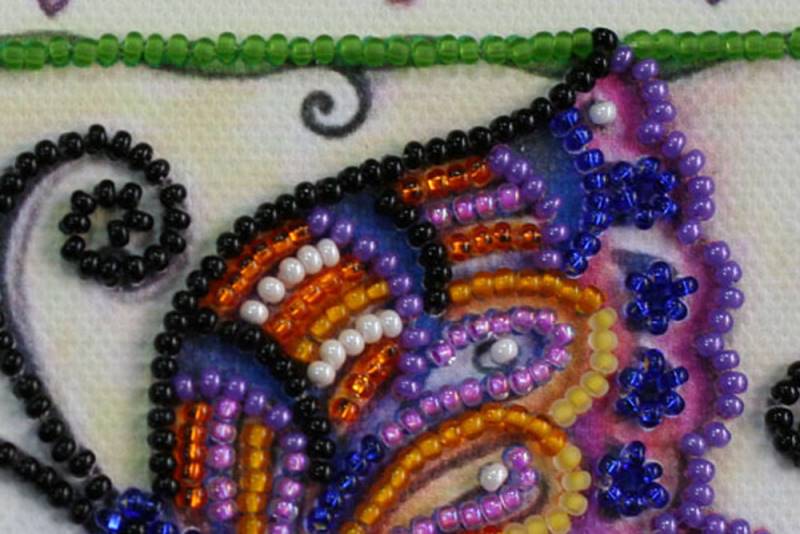 Buy Mini Bead embroidery kit - Butterfly in flowers-AM-144_3