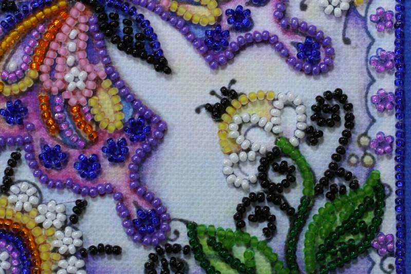 Buy Mini Bead embroidery kit - Butterfly in flowers-AM-144_6