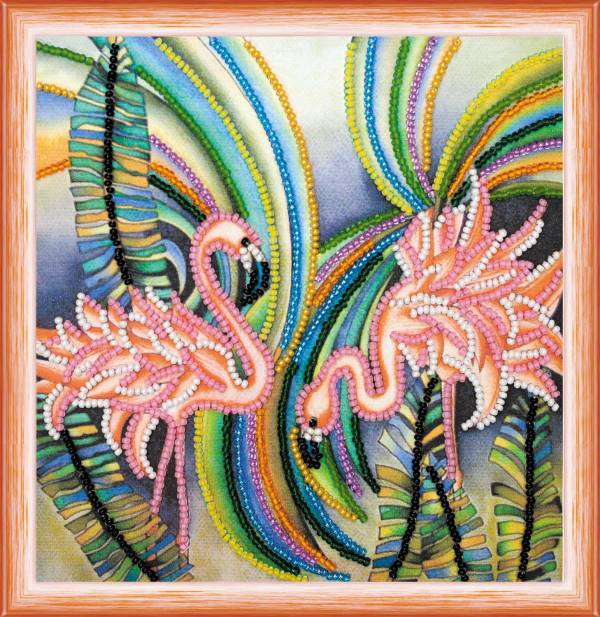 Buy Mini Bead embroidery kit - Pink Flamingos-AM-148