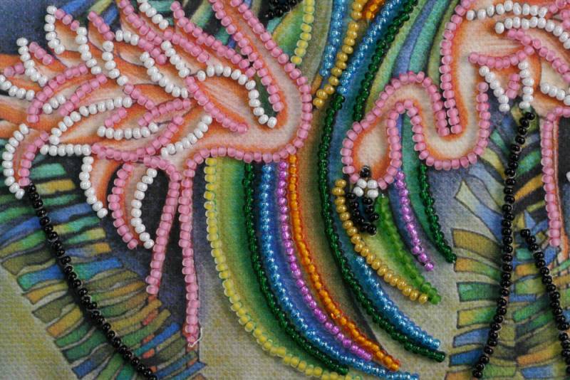 Buy Mini Bead embroidery kit - Pink Flamingos-AM-148_4