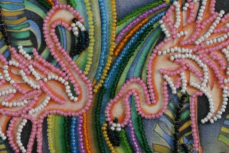 Buy Mini Bead embroidery kit - Pink Flamingos-AM-148_5