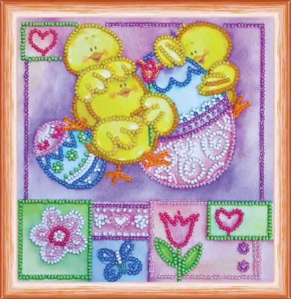 Buy Mini Bead embroidery kit - Funny Chickens-AM-157