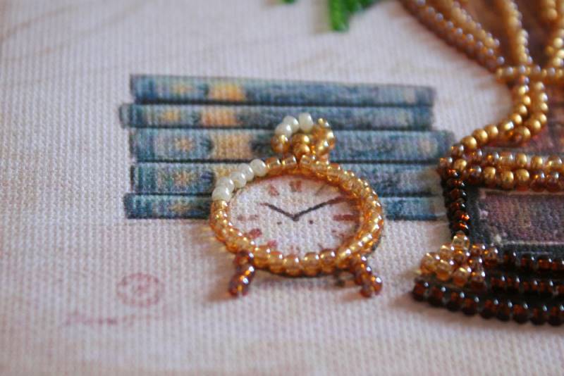 Buy Mini Bead embroidery kit - Still life with a clock-AM-168_5