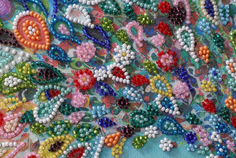 Buy Mini Bead embroidery kit - Colored Peacock-AM-187_2