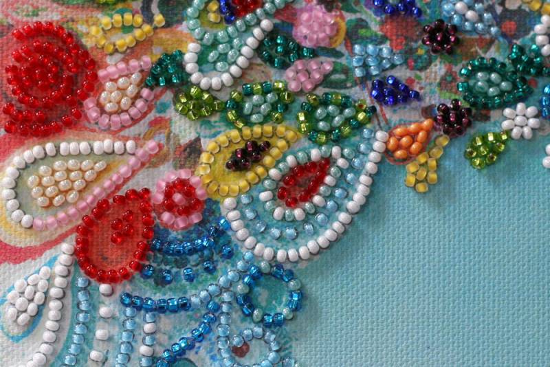 Buy Mini Bead embroidery kit - Colored Peacock-AM-187_3