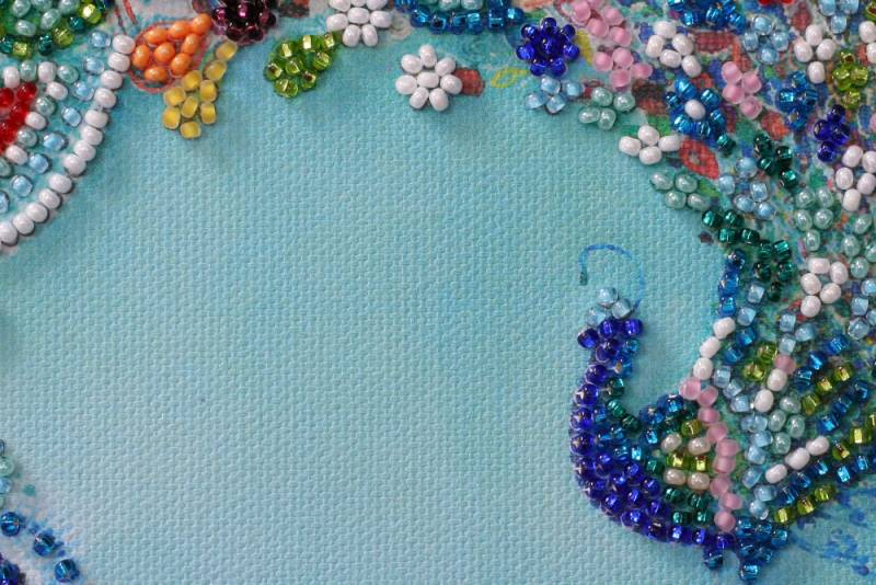Buy Mini Bead embroidery kit - Colored Peacock-AM-187_4