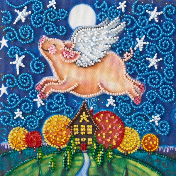 Buy Mini Bead embroidery kit - Flying pig-AM-196