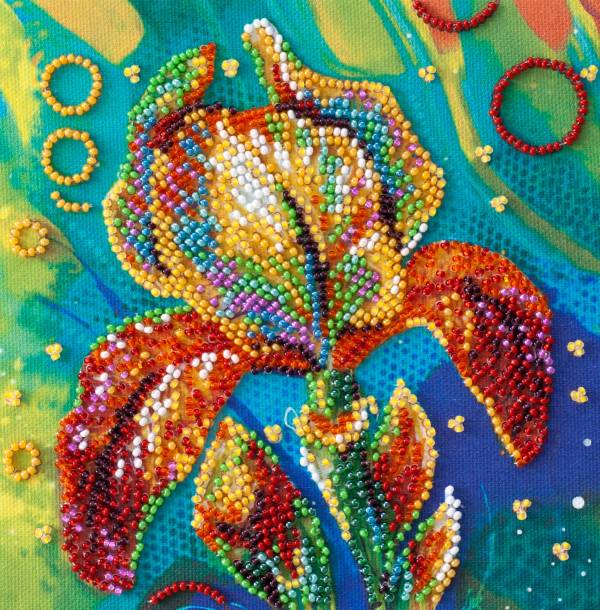 Buy Mini Bead embroidery kit - Multicolored iris-AM-203