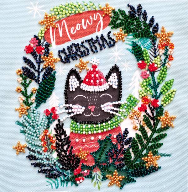 Buy Mini Bead embroidery kit - Meow Christmas-AM-224