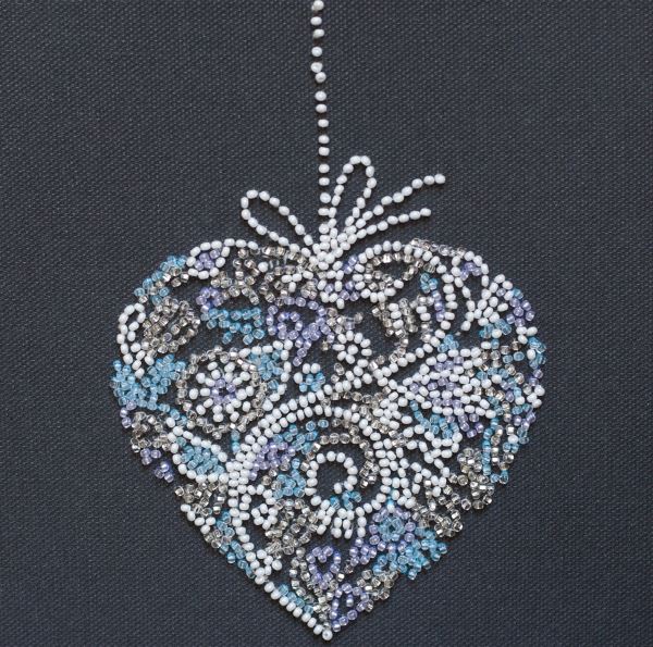 Buy Mini Bead embroidery kit - Lacy heart-AM-230
