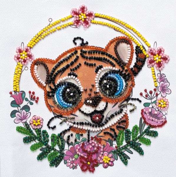 Buy Mini Bead embroidery kit - Cheerful tiger cub-AM-235