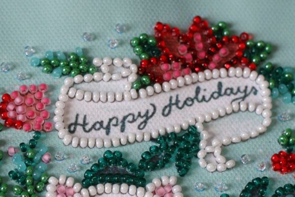 Buy Mini Bead embroidery kit - Kitten in a scarf-AM-237_1