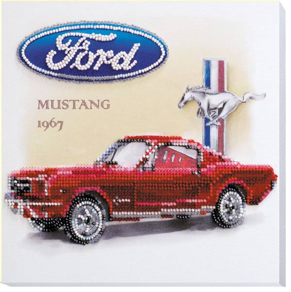Buy Midi Bead embroidery kit - Ford Mustang 1967-AMB-011