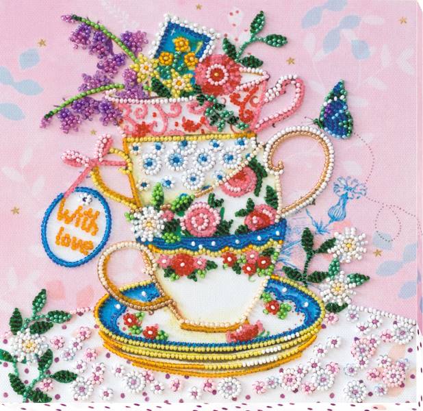 Buy Midi Bead embroidery kit - Over a cup of tea-AMB-019