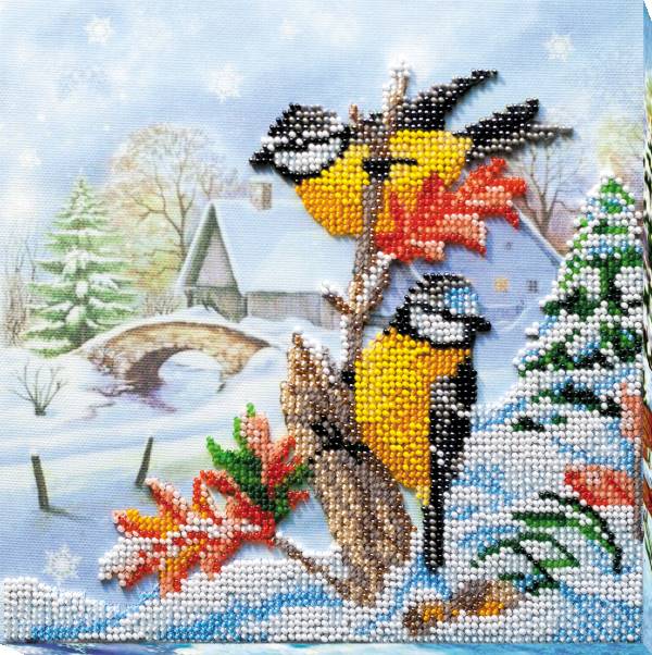 Buy Midi Bead embroidery kit - Feathered guests-AMB-050