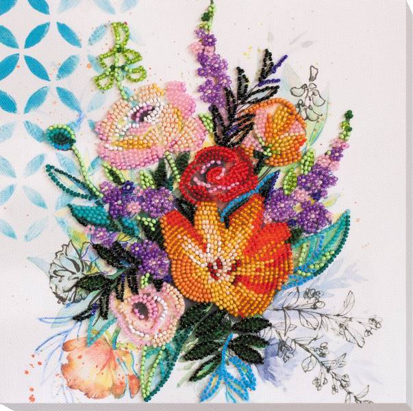 Buy Midi Bead embroidery kit - Flower extravaganza-AMB-067