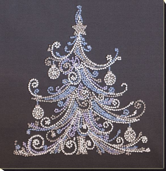 Buy Midi Bead embroidery kit - Christmas tree silver-AMB-079