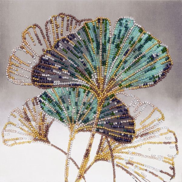 Buy Midi Bead embroidery kit - Emerald leaves-AMB-087