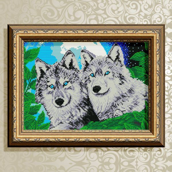 Buy Diamond painting kit - Wolves moonlit night - AT3001