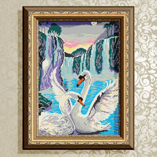 Buy Diamond painting kit - Swans at the Falls - AT3003
