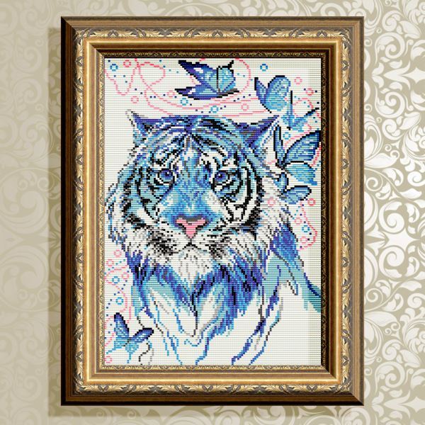 Buy Diamond painting kit - Tiger Blue - AT3024