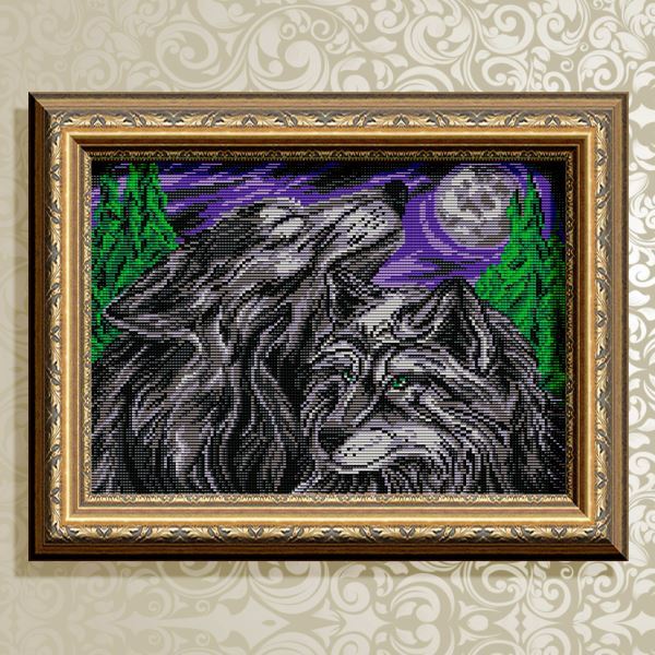 Buy Diamond painting kit - A pair of wolves - AT3025